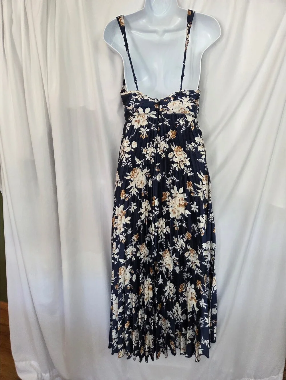 Abercrombie & Fitch Navy Floral Maxi Dress with Cream Floral Size ST